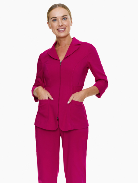 Napoli Medical Jacket Fuchsia Elegance in amaranth color