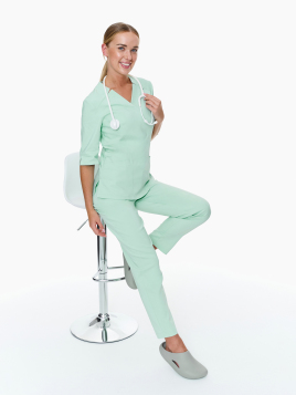 Imperia medical Scrub Top Fresh Mint in green color