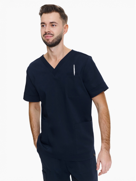 Modena medical Scrub Top Midnight Blue in dark blue color