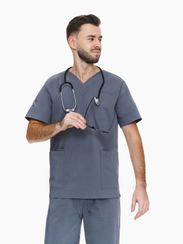 Modena medical Scrub Top Morning Grey
