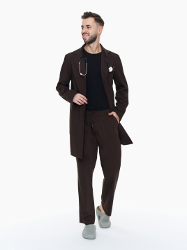 Bergamo Medical Coat Chocolate in brown color