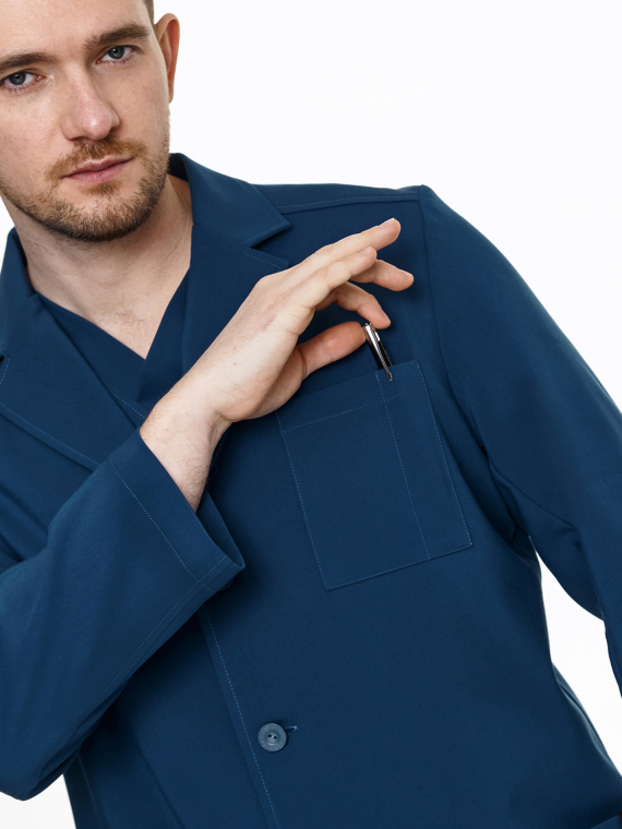 Bergamo Medical Coat Deep See in blue color