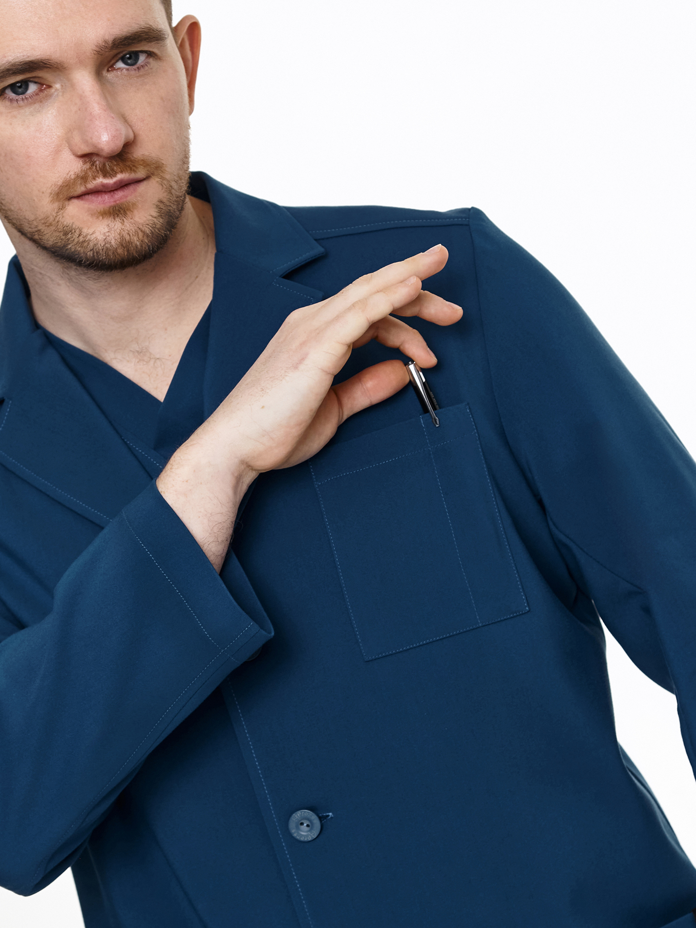 Bergamo Medical Coat Deep See in blue color