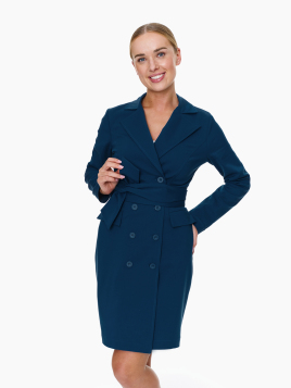 Medyczna Sukienka żakietowa Amalfi Deep Sea w kolorze niebieskim