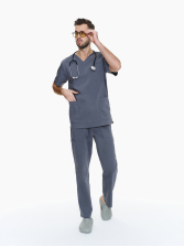 Bluza medyczna Modena + spodnie Pesaro Morning Gray Scrubs w kolorze szarym