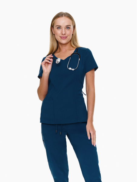 Scrub bluza medyczna Palermo + joggery Verona Deep Sea w kolorze niebieskim