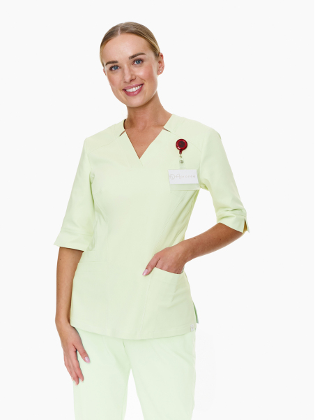 Imperia medical Scrub Top + Bari Scrub Pants Citrus Green Uniform in light green color