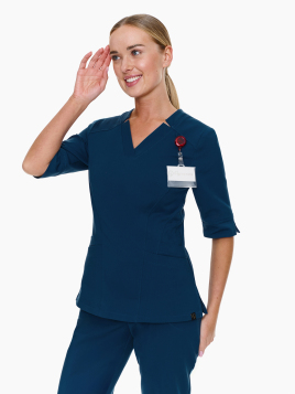 Scrub bluza medyczna Imperia + spodnie Bari Deep Sea Uniform w kolorze niebieskim