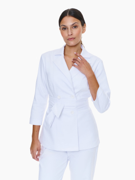 Como Medical Jacket + Venezia Medical Trousers Scrubs Classic White