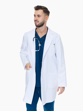 Bergamo Medical Coat Classic White