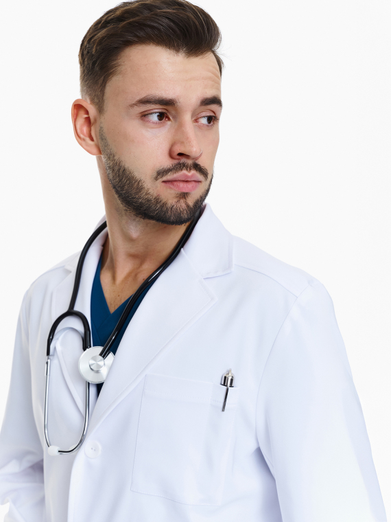 Bergamo Medical Coat Classic White