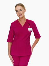 Imperia medical Scrub Top Fuchsia Elegance in amaranth color